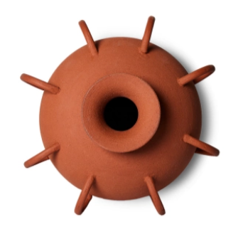 KANPURA Works of art of terra cotta, Multi Handle Raw Terra Cotta Crockery Pot, Handmade Rough Textured Clay Flower Jar, Wabi-Sabi Rustic Terra Cotta Floor Table Decor Vase