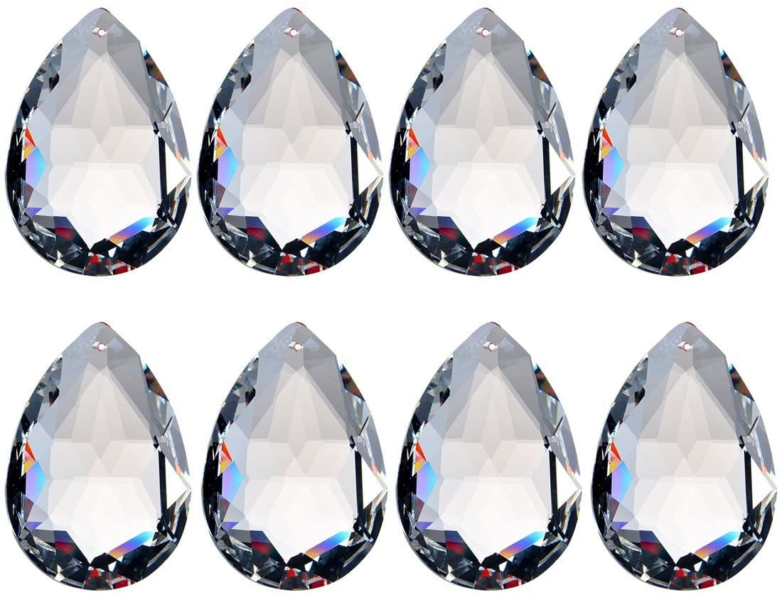 H&D HYALINE & DORA 10pcs 50mm Chandelier Crystal Prisms Pendants - Crystal Teardrops Parts