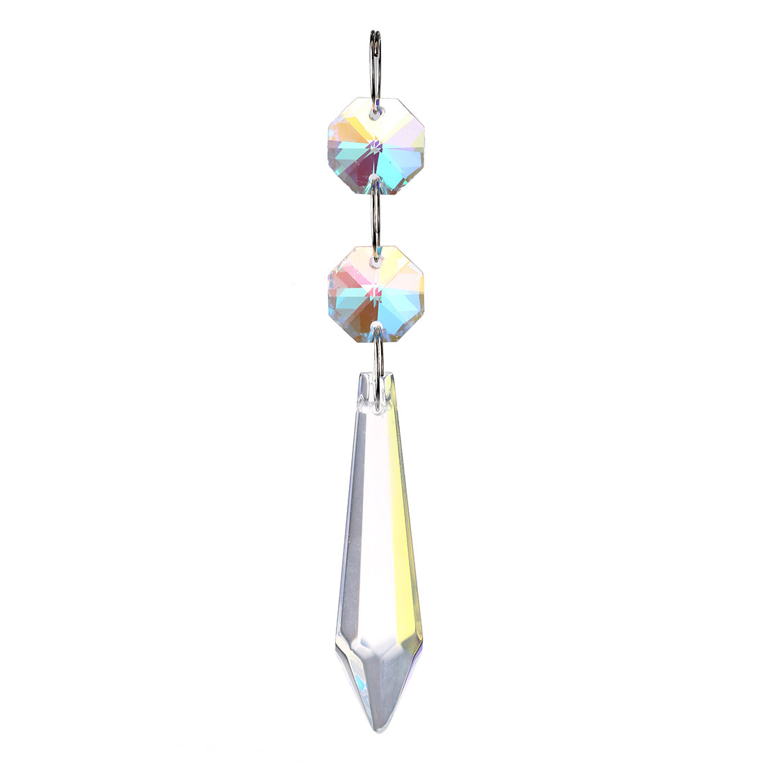 H&D HYALINE & DORA 20pcs 55mm Chandelier Icicle Crystal Prism,with Octagon Beads,Pack of 20 Chandelier Pendant