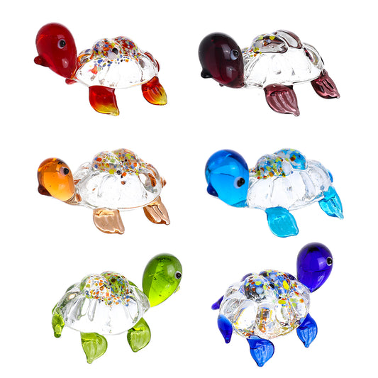 H&D HYALINE & DORA Crystal suncatcher Handmade Tiny Turtle Hand Blown Glass Ornaments Gifts Decor Collectible Figurine Gardens(Turtle)