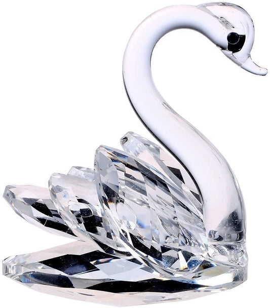 H&D HYALLINE & DORA Crystal Swan Figurine Collection Paperweight Table Centerpiece Ornament
