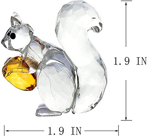 H&D HYALINE & DORA Crystal Animals Squirrel Collectible Figurine Paperweight Table Centerpiece Ornament