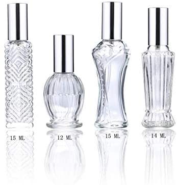 H&D HYALINE & DORA Vintage Refillable Perfume Bottles Glass Empty Spray Bottle Wedding Gifts Car Decor Set of 4