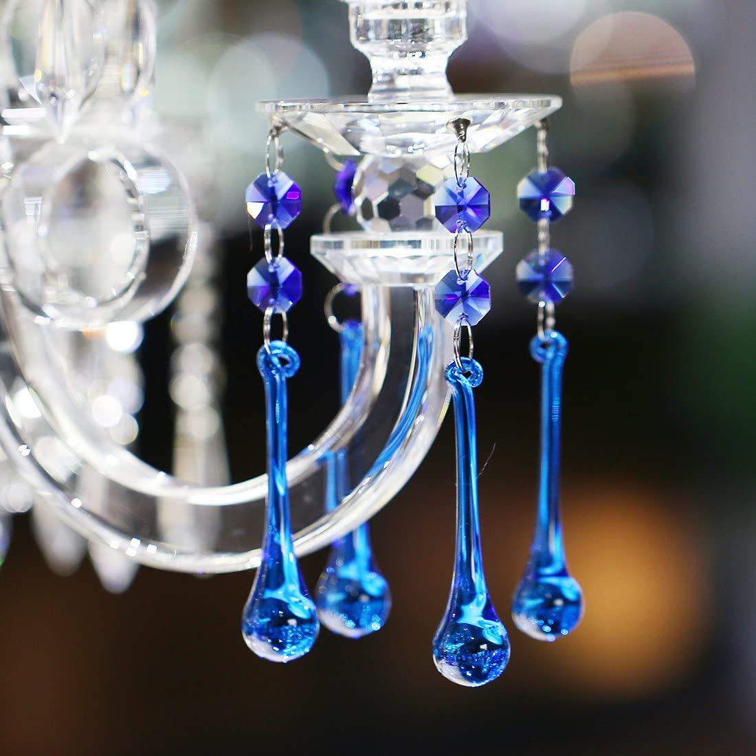 H&D HYALINE & DORA 10pcs Crystal Raindrop with Octagon Beads DIY Suncatcher Parts Prisms Chandelier