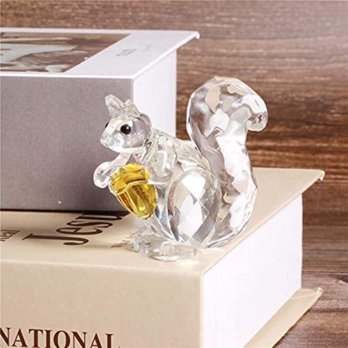H&D HYALINE & DORA Crystal Animals Squirrel Collectible Figurine Paperweight Table Centerpiece Ornament