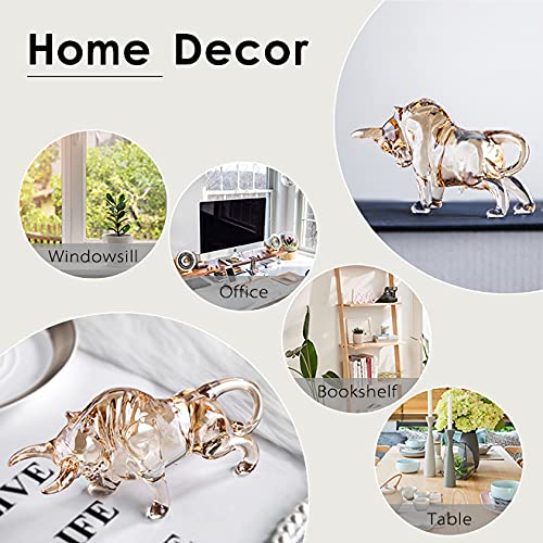 H&D HYALINE & DORA FengShui Crystal Statues Wall Street Bull Figurine Sculpture Christmas Gift