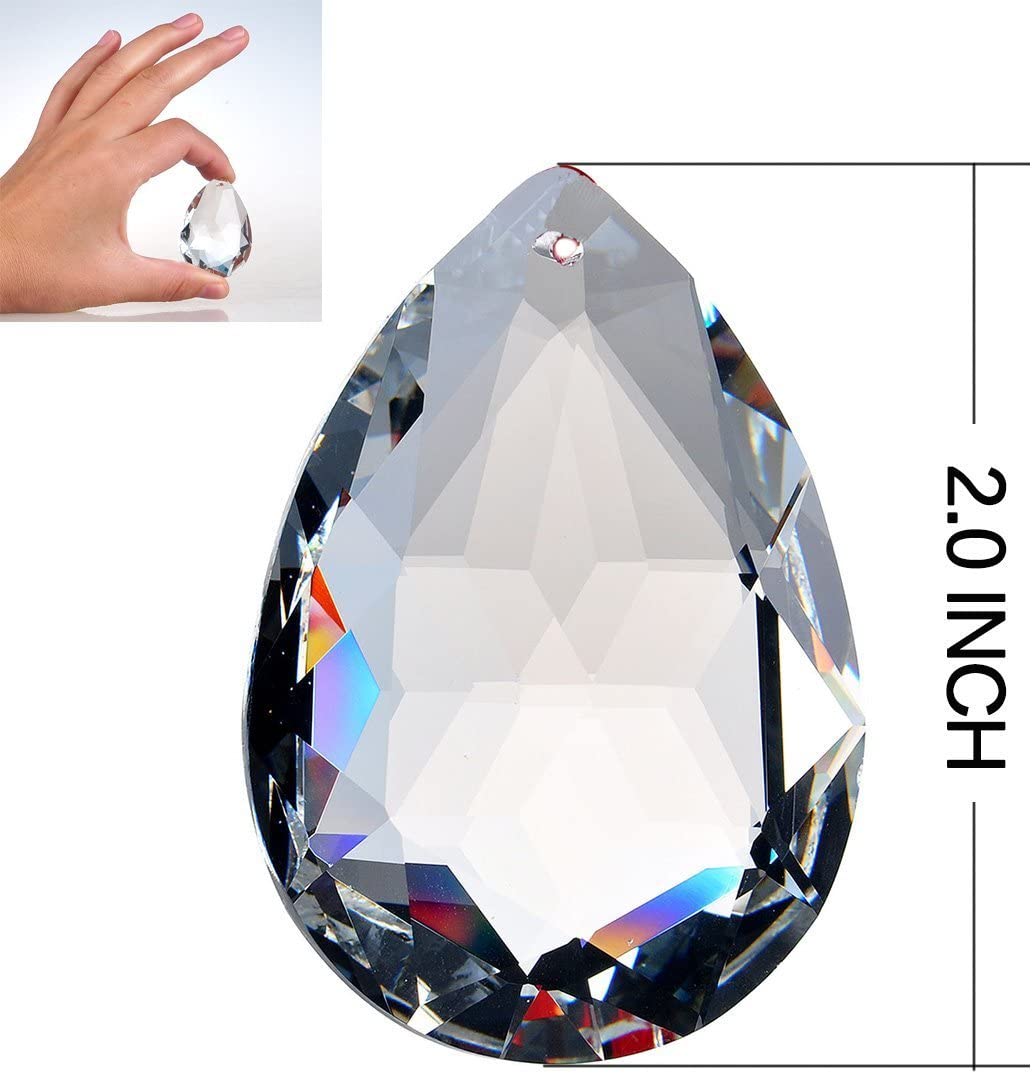 H&D HYALINE & DORA 10pcs 50mm Chandelier Crystal Prisms Pendants - Crystal Teardrops Parts