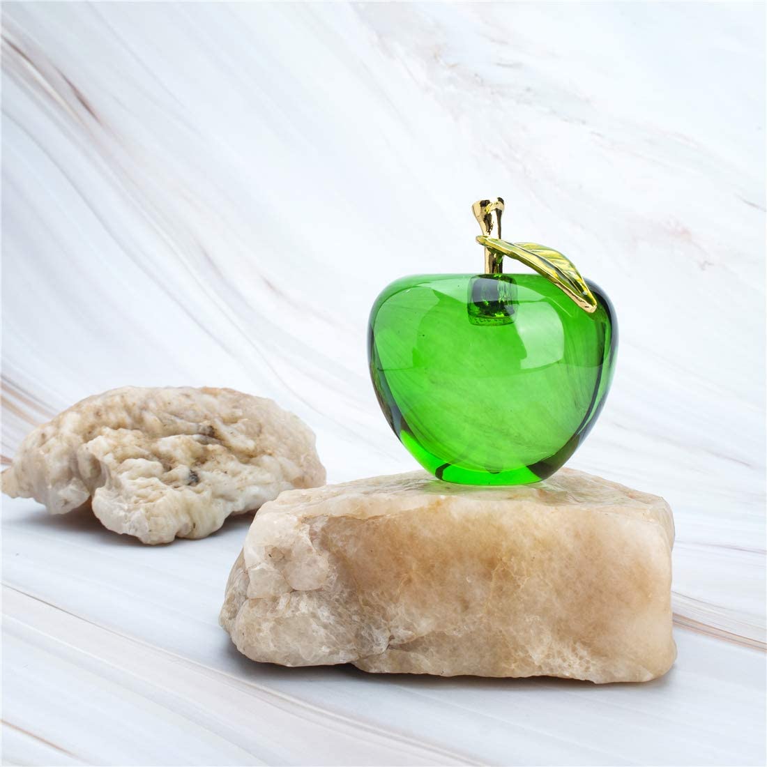 H&D HYALINE & DORA Glaze Crystal Apple Paperweight Craft Decoration (green)
