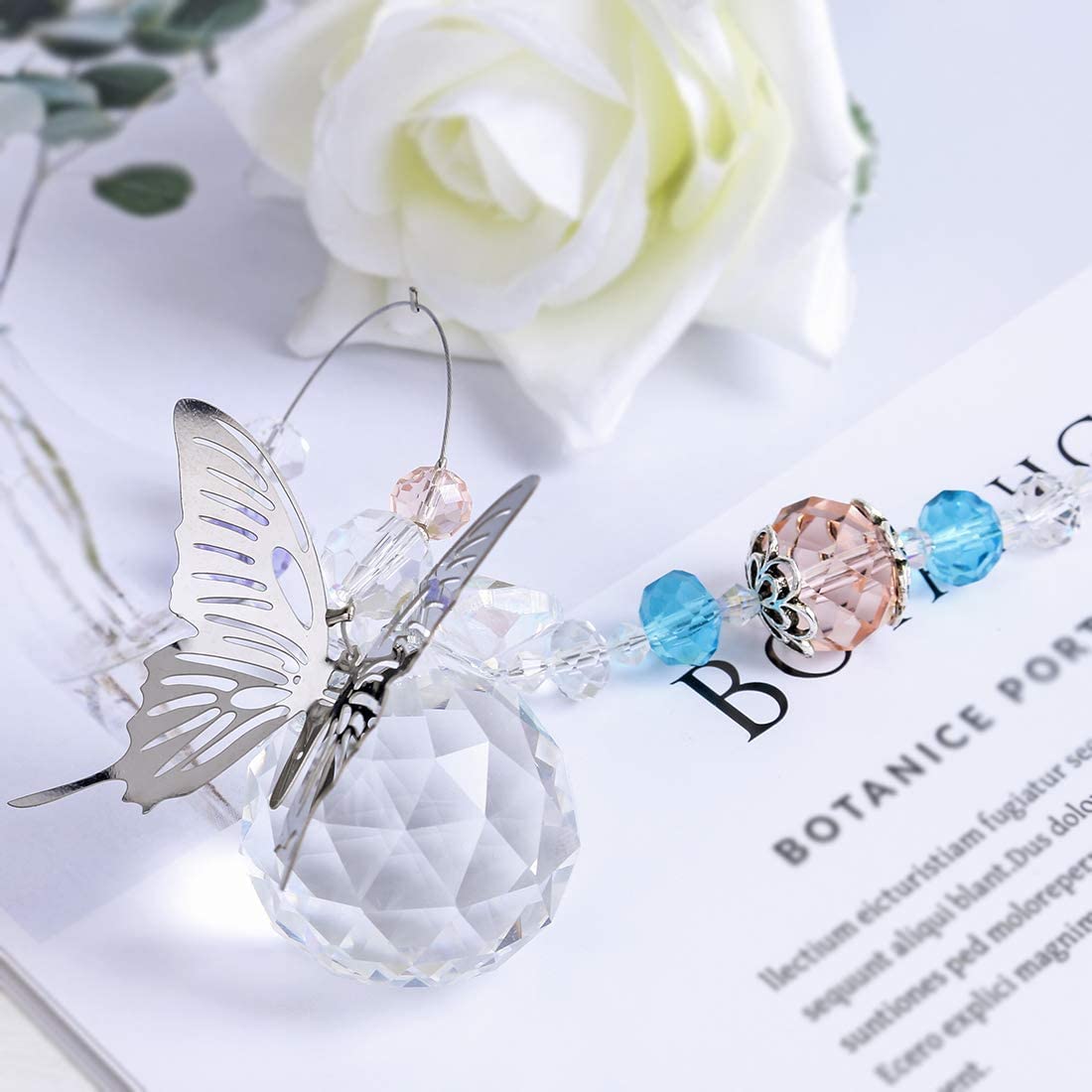 H&D HYALINE & DORA 30mm Handmade Butterfly Crystal Ball Prism Rainbow Maker Hanging Suncatcher