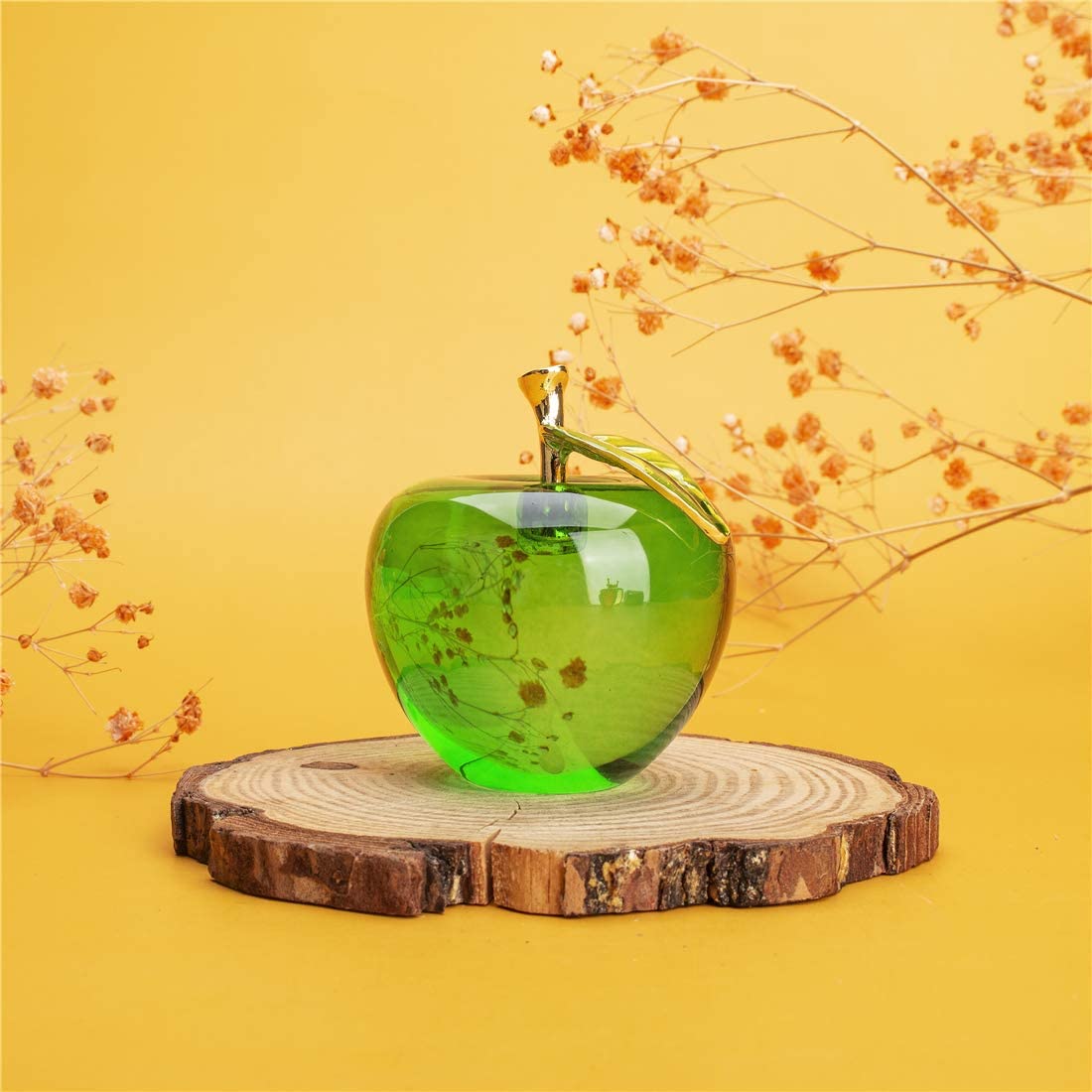H&D HYALINE & DORA Glaze Crystal Apple Paperweight Craft Decoration (green)