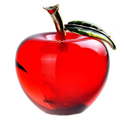 H&D HYALINE & DORA Handmade Glaze Crystal Apple Paperweight Craft Decoration Red