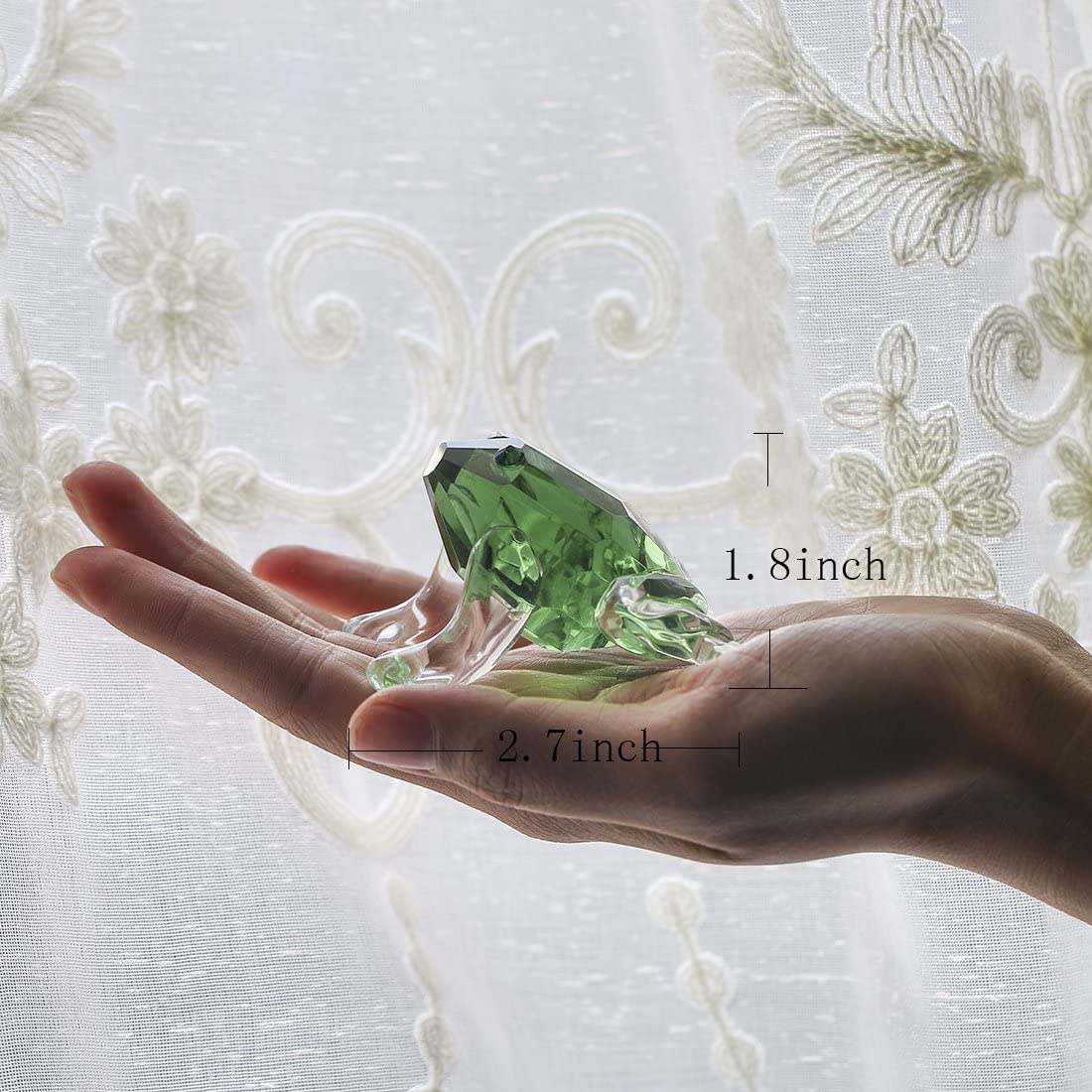 H&D HYALINE & DORA Small Crystal Frog Figurine Collection Paperweight Table Centerpiece Ornament