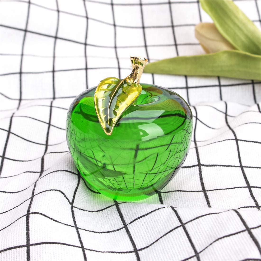H&D HYALINE & DORA Glaze Crystal Apple Paperweight Craft Decoration (green)
