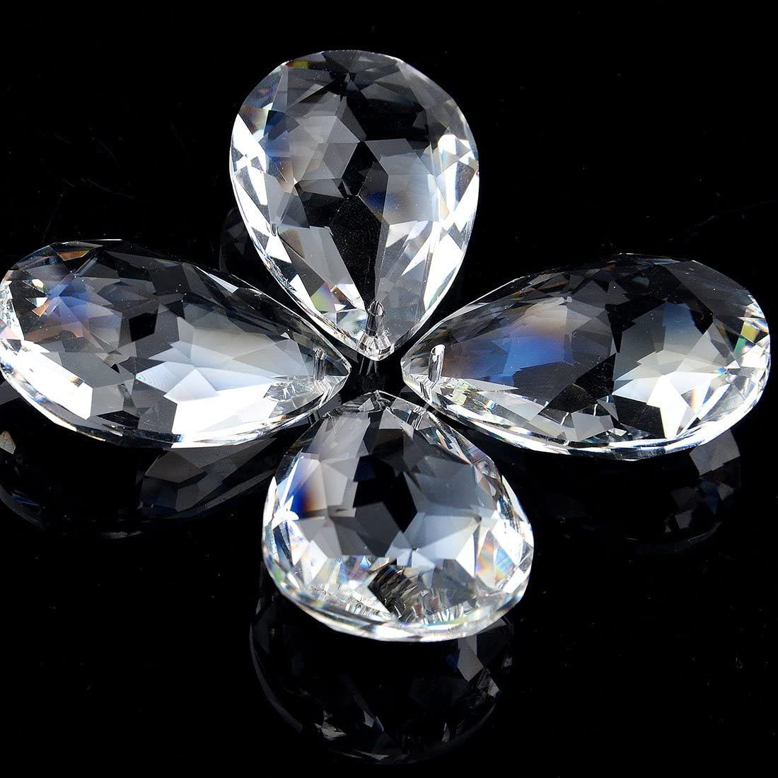 H&D HYALINE & DORA 10pcs 50mm Chandelier Crystal Prisms Pendants - Crystal Teardrops Parts