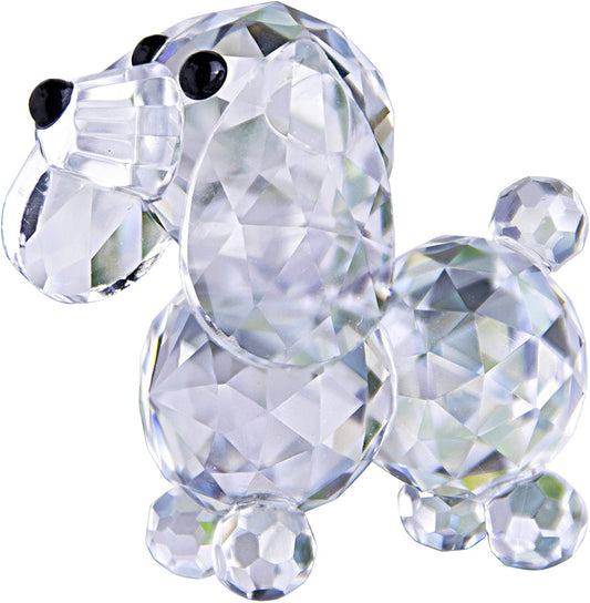 H&D HYALINE &DORA Crystal Dog Figurine Collection Glass Ornament Statue Animal Collectible