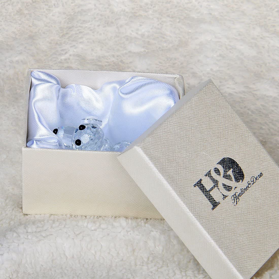 H&D HYALINE &DORA Crystal Dog Figurine Collection Glass Ornament Statue Animal Collectible