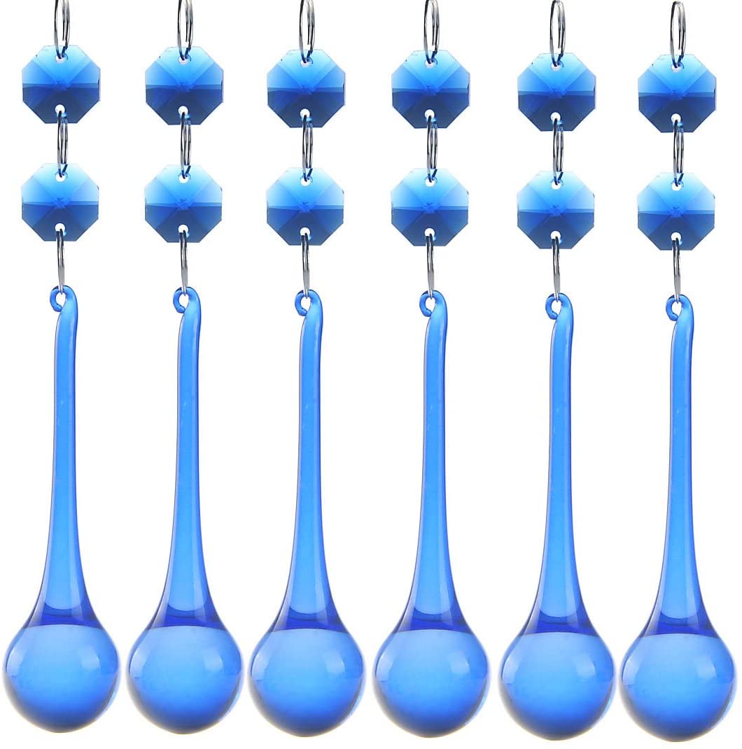 H&D HYALINE & DORA 10pcs Crystal Raindrop with Octagon Beads DIY Suncatcher Parts Prisms Chandelier