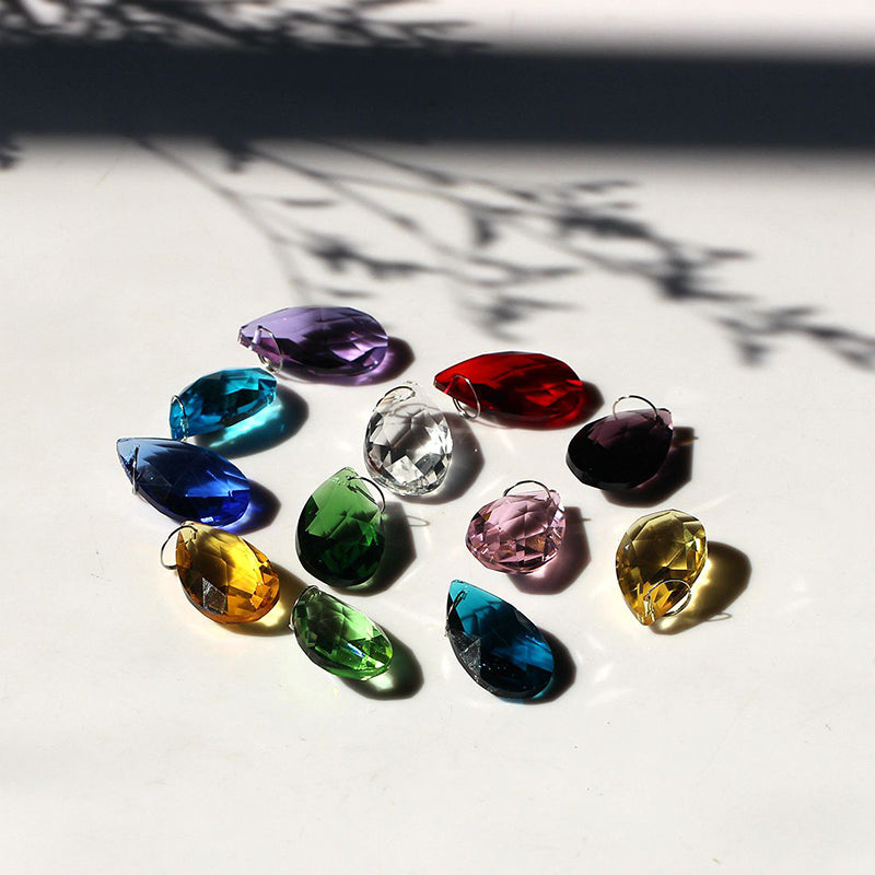 H&D HYALINE & DORA 38mm Multi-Color Feng Shui Faceted Decorating Crystal Grid Prism,Pack of 12