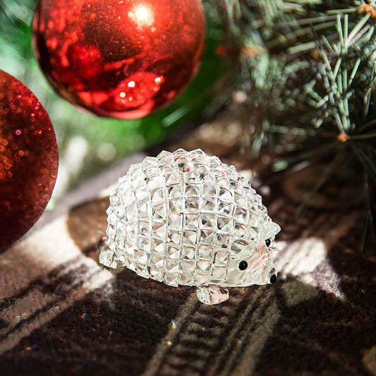 H&D HYALINE &DORA Cut Clear Crystal Hedgehog Animal Figurine Collection Glass Ornament