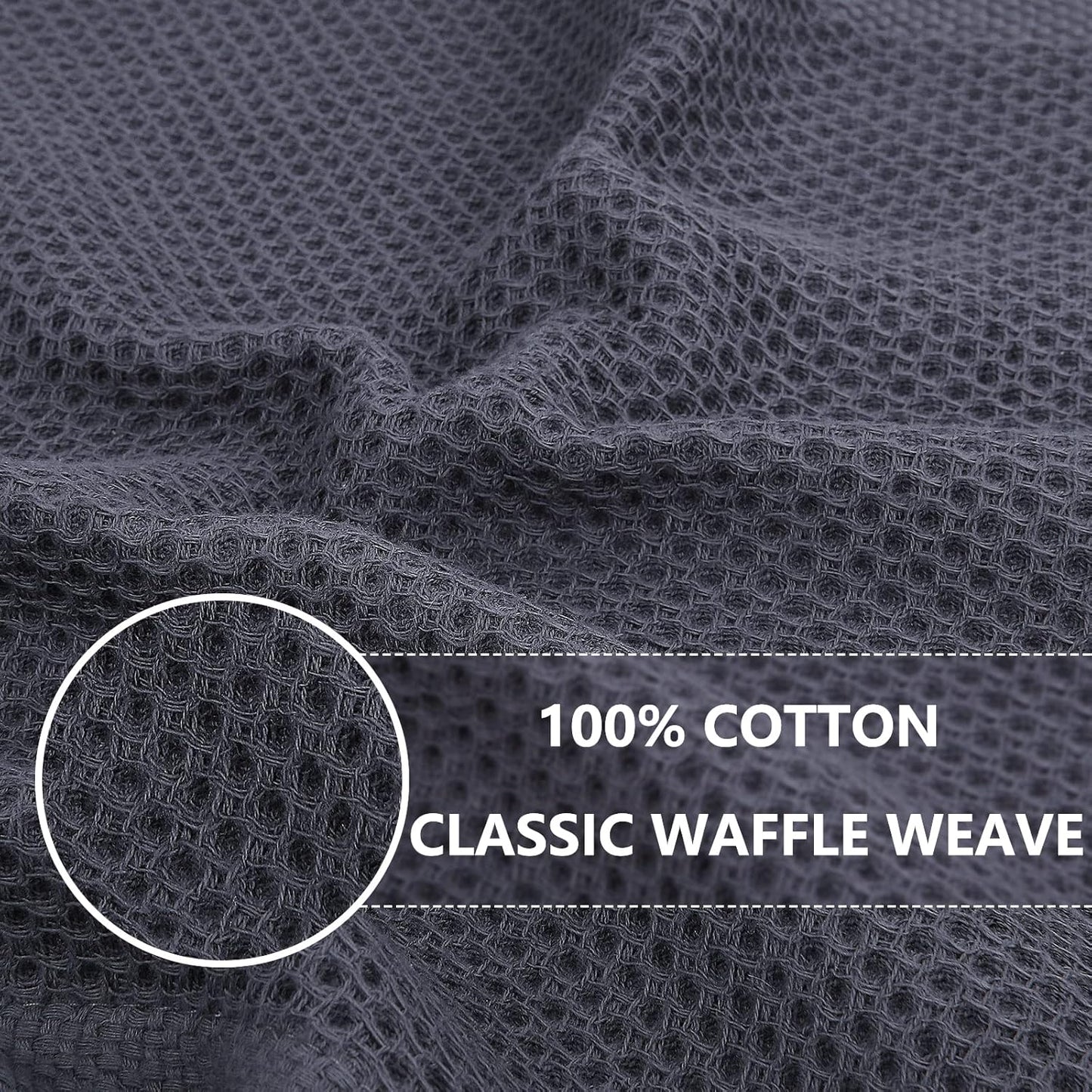suncatcher 100% Cotton Waffle Weave Kitchen Dish Cloths, Ultra Soft Absorbent Quick Drying Dish Towels, 12 x 12 Inches, 6-Pack, Mixed Color