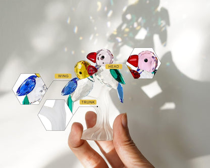 H&D HYALINE & DORA Crystal Birds Figurines Collectibles Art Glass Animal Figurine Craft Ornament Home Table Decoration,Gift Boxed