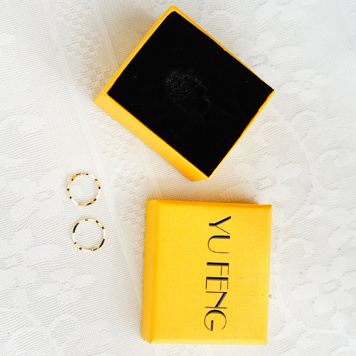 YU FENG 24k Gold Wedding Ring for Women