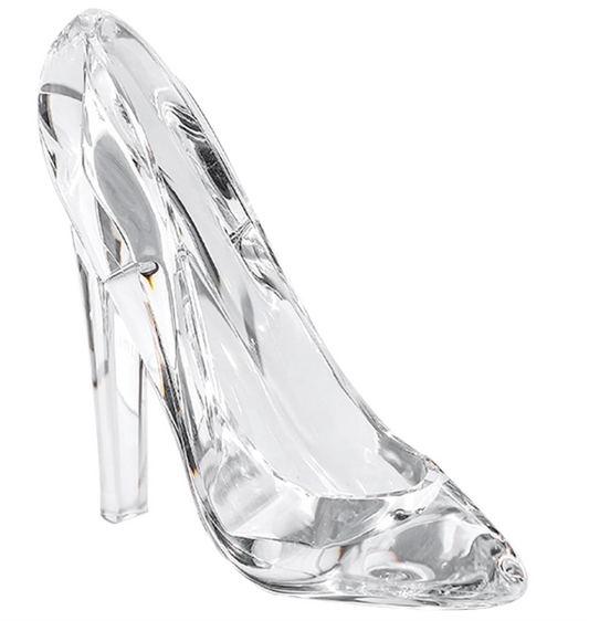 QFkris Ornaments of Crystal, Clear Crystal High Heel Shoe Figurine, Cinderella Glass Slipper Crystal Statue, Transparent Crystal Decor Ornament for Wedding Tabletop Display