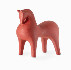 QFkris Works of Art of Terra Cotta, Abstract Red Terra Cotta Horse Statue, Minimalist Ceramic Animal Sculpture, Modern Home Decor Tabletop Art Ornament
