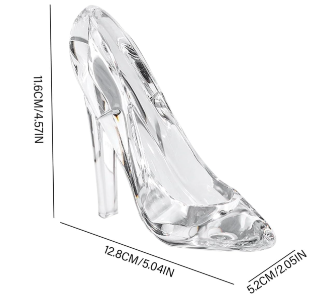 QFkris Ornaments of Crystal, Clear Crystal High Heel Shoe Figurine, Cinderella Glass Slipper Crystal Statue, Transparent Crystal Decor Ornament for Wedding Tabletop Display