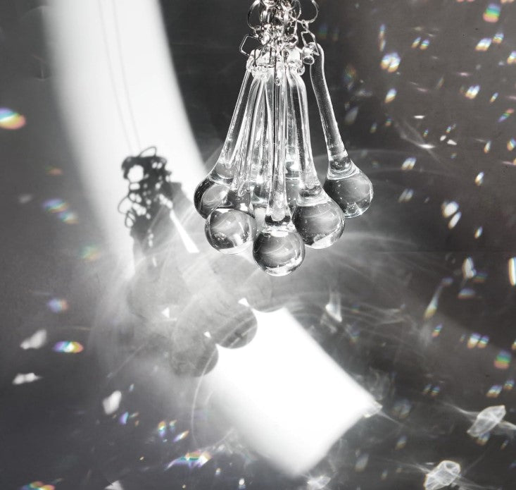 KANPURA Ornaments of Crystal, Clear Teardrop Glass Hanging Decorations for Christmas Tree, Wedding & Winter Home Decor