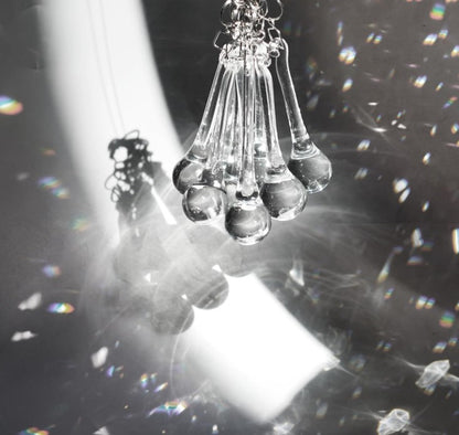 KANPURA Ornaments of Crystal, Clear Teardrop Glass Hanging Decorations for Christmas Tree, Wedding & Winter Home Decor