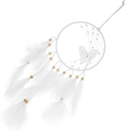 H&D HYALINE & DORA Decorative Dream Catcher Wall Hanging with Butterfly Plumes Pendant for Bedroom Nursery Home Décor Accent