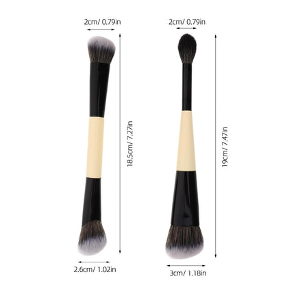 suncatcher 2pcs Alloy Makeup Brushes: Dual-Ended & Multipurpose Makeup Brush for Powder Liquid and Cream Blush Synthetic Bristles Travel Set