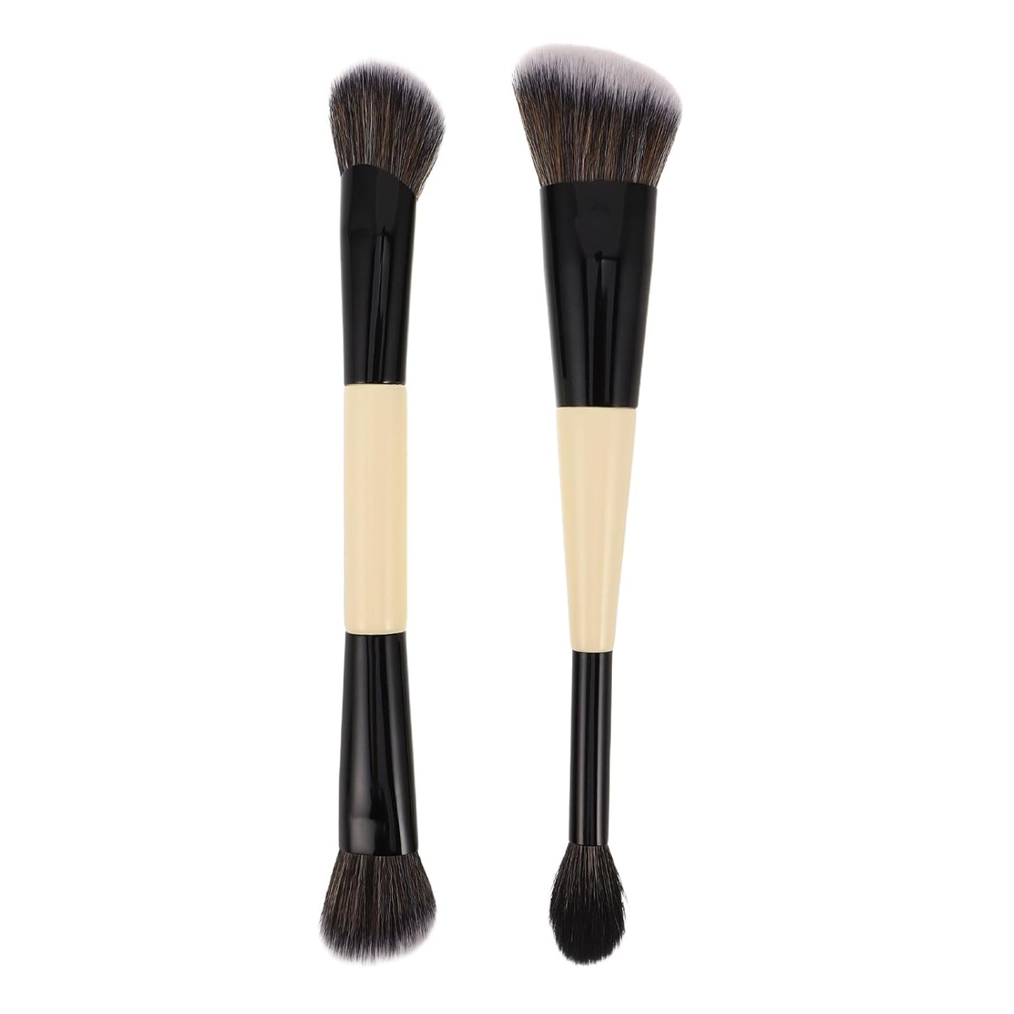 suncatcher 2pcs Alloy Makeup Brushes: Dual-Ended & Multipurpose Makeup Brush for Powder Liquid and Cream Blush Synthetic Bristles Travel Set