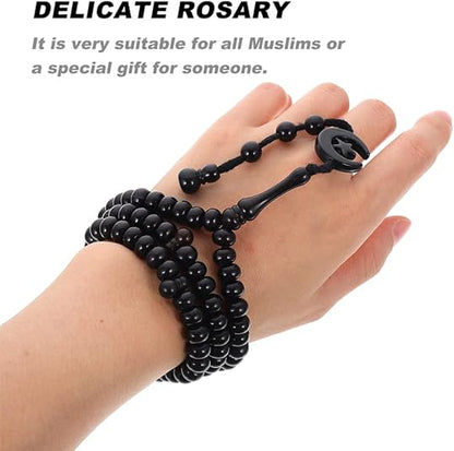 H&D HYALINE & DORA Tasbih 99 Beads Prayer Beads Islamic Rosary Handheld Misbaha with Tassels for Worship and Religious Use 19.68In