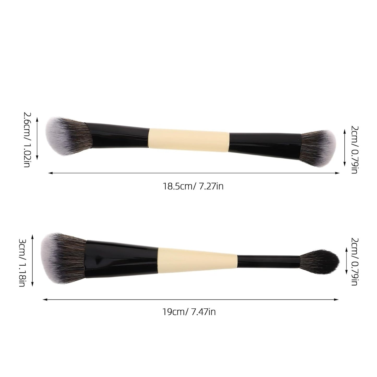 suncatcher 2pcs Alloy Makeup Brushes: Dual-Ended & Multipurpose Makeup Brush for Powder Liquid and Cream Blush Synthetic Bristles Travel Set