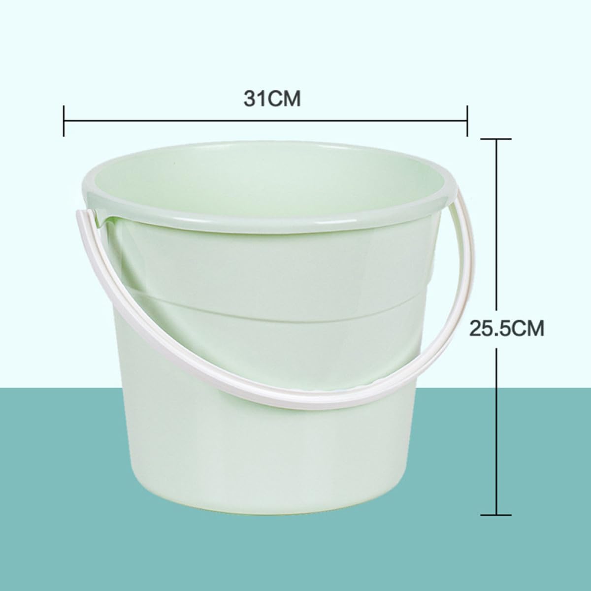 suncatcher Fishing Bucket with Handle 12.2l Round Plastic Water Storage Container for Car Wash, Camping, and Household Cleaning – Green Sturdy Pail for Outdoor and Indoor Use