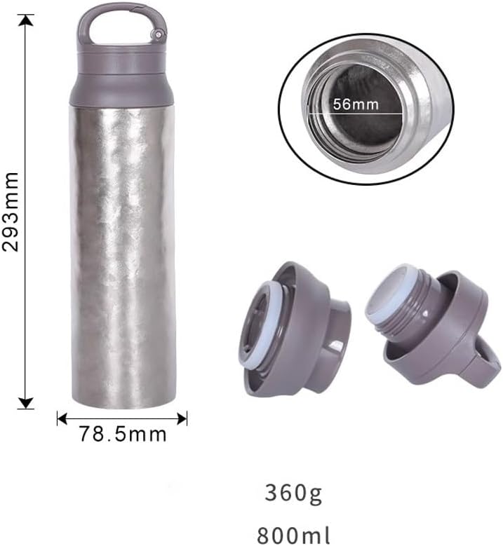 suncatcher Sports Water Bottle, 800ml/27oz Titanium Water Bottle Vacuum Insulated Double Wall Wide Mouth Flask with Lid & Handle Climbing Running Outdoor