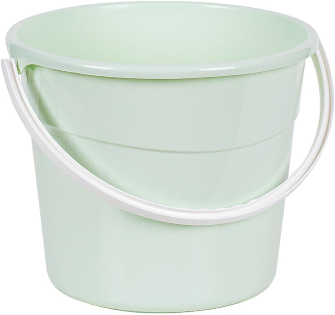 suncatcher Fishing Bucket with Handle 12.2l Round Plastic Water Storage Container for Car Wash, Camping, and Household Cleaning – Green Sturdy Pail for Outdoor and Indoor Use
