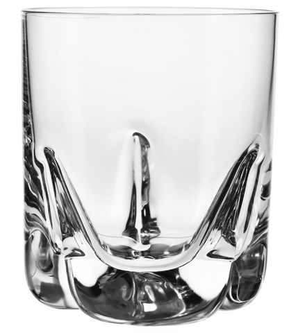 KANPURA Drinking glasses, 250ml Heavy Base Crystal Whiskey Tumblers, Thick Embossed Bottom Clear Glass Cups for Bourbon Scotch Cocktail Water Juice