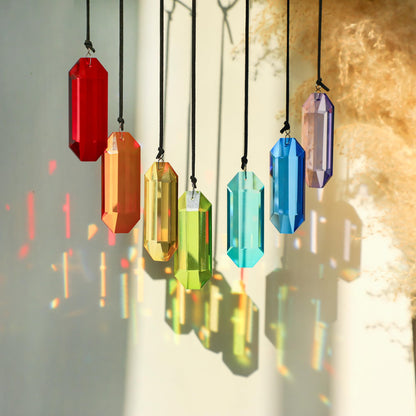 HDCRYSTALGIFTS 7pcs Crystal Suncatcher Prisms 3'' Sun Catchers Indoor Window Rainbow Prism Suncatcher Crystals Hanging for Home Garden Decor,Glass Ornaments For Mother's Day Decoration Gift