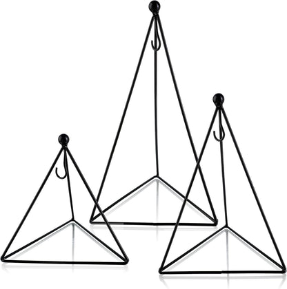 HDSPKCRYS 3 Pack Metal Triangle Hanging Hook Stands Modern Display Stands Hanging Hook for Indoor Outdoor Use Succulents Air Plants Home Decor