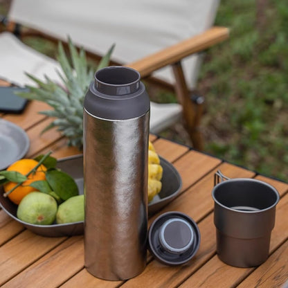 suncatcher Sports Water Bottle, 800ml/27oz Titanium Water Bottle Vacuum Insulated Double Wall Wide Mouth Flask with Lid & Handle Climbing Running Outdoor