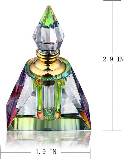 H&D HYALINE & DORA Crystal Egyptian Mini Perfume Bottles, Glass Refillable Empty Bottles,3ML
