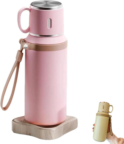 suncatcher 2 In 1 Stainless Steel Vacuum Insulated Bottle with Lidded Cup, Double Layer Insulated Drinkware Bottles, Leakproof Large Capacity Coffee Bottles Thermal Flask, for Travel, School