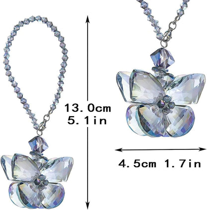 H&D HYALINE & DORA Crystal Glass Butterfly Car Key Charm Mirror Hanging Ornaments Gift