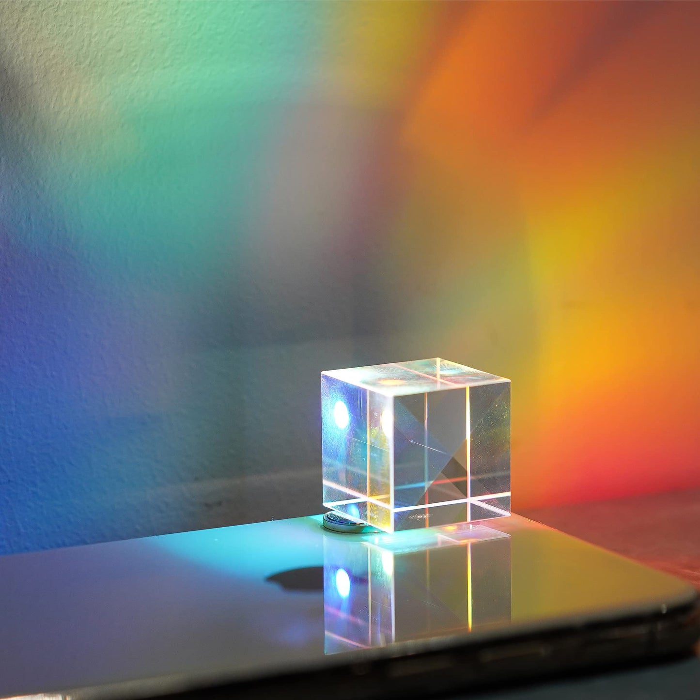 HDCRYSTALGIFTS 20mm Crystal Glass Prism Cube RGB Dispersion Optical Glass X-Cube Prism for Teaching Light Spectrum Physics Gift of Light