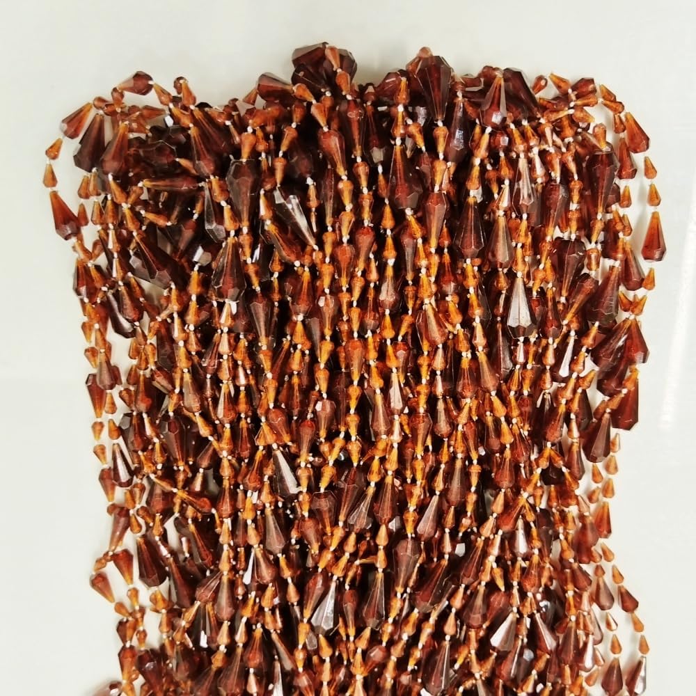 H&D HYALINE & DORA Beaded String Curtains with Tassels - Acrylic Hanging Door Beads in Coffee (042) for Room Partitioning & Home Decor