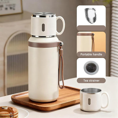 suncatcher 2 In 1 Stainless Steel Vacuum Insulated Bottle with Lidded Cup, Double Layer Insulated Drinkware Bottles, Leakproof Large Capacity Coffee Bottles Thermal Flask, for Travel, School