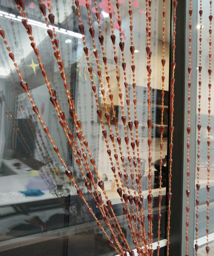 H&D HYALINE & DORA Beaded String Curtains with Tassels - Acrylic Hanging Door Beads in Coffee (042) for Room Partitioning & Home Decor
